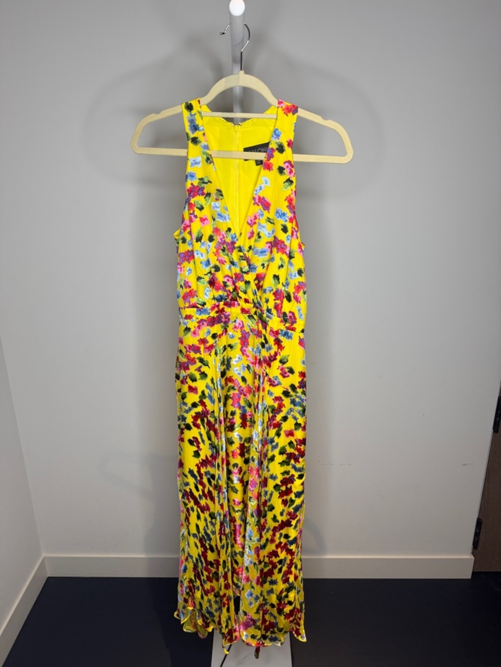 SALONI Yellow Floral Wrap Maxi Dress